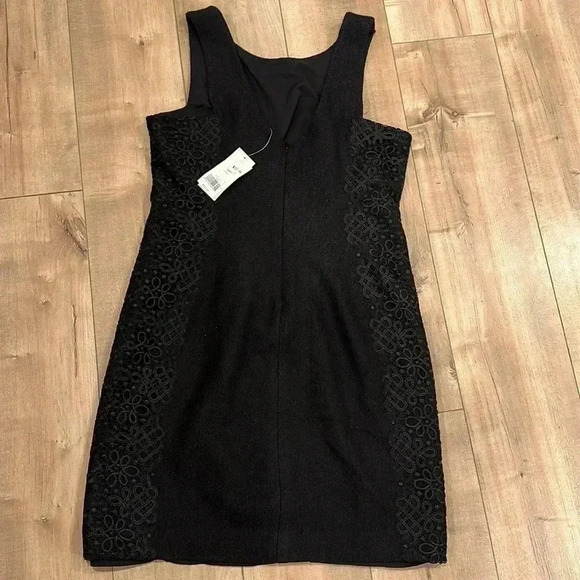 NWT Banana Republic Wool Blend Petite Black Lace-Side Sheath Dress Sz 8 Petite - Picture 10 of 13